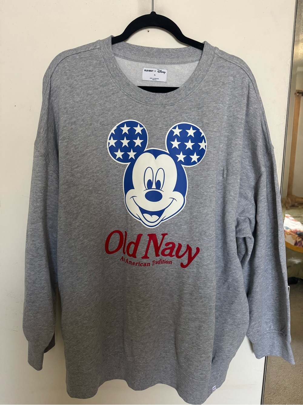 Old Navy Grey Sweatshirt with Blue & Red Mickey Graphic
